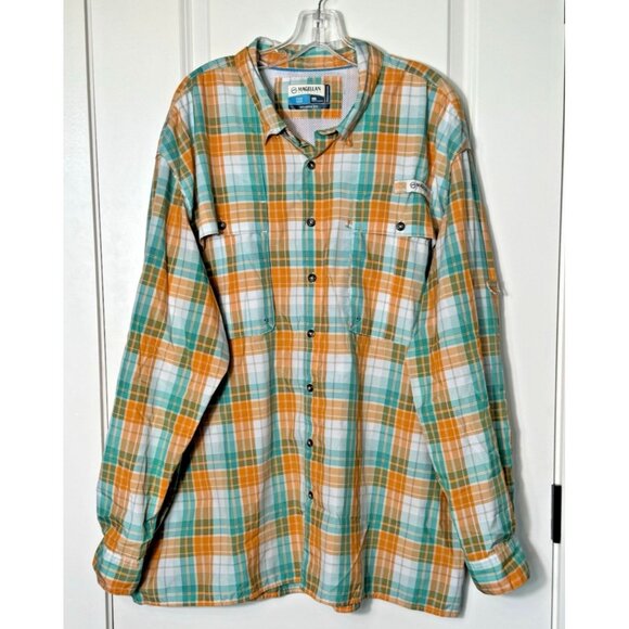 MAGELLAN Fish Gear Aransas Pass Relaxed Fit L/S Vented Shirt Mens Size 2XL - Picture 1 of 9